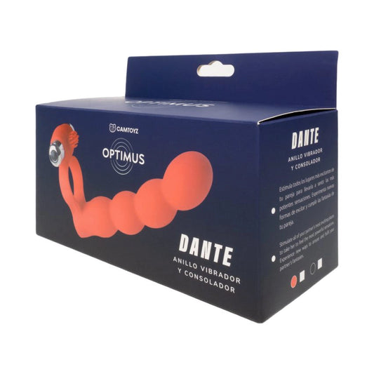 Empaque oficial del estimulador Dante de la línea Optimus by Camtoyz.