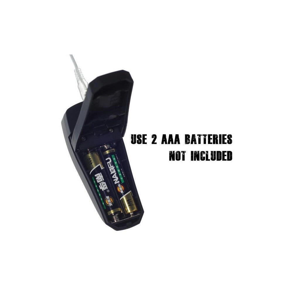 Detalle del compartimento para 2 baterías AAA del control remoto del masajeador Talia.