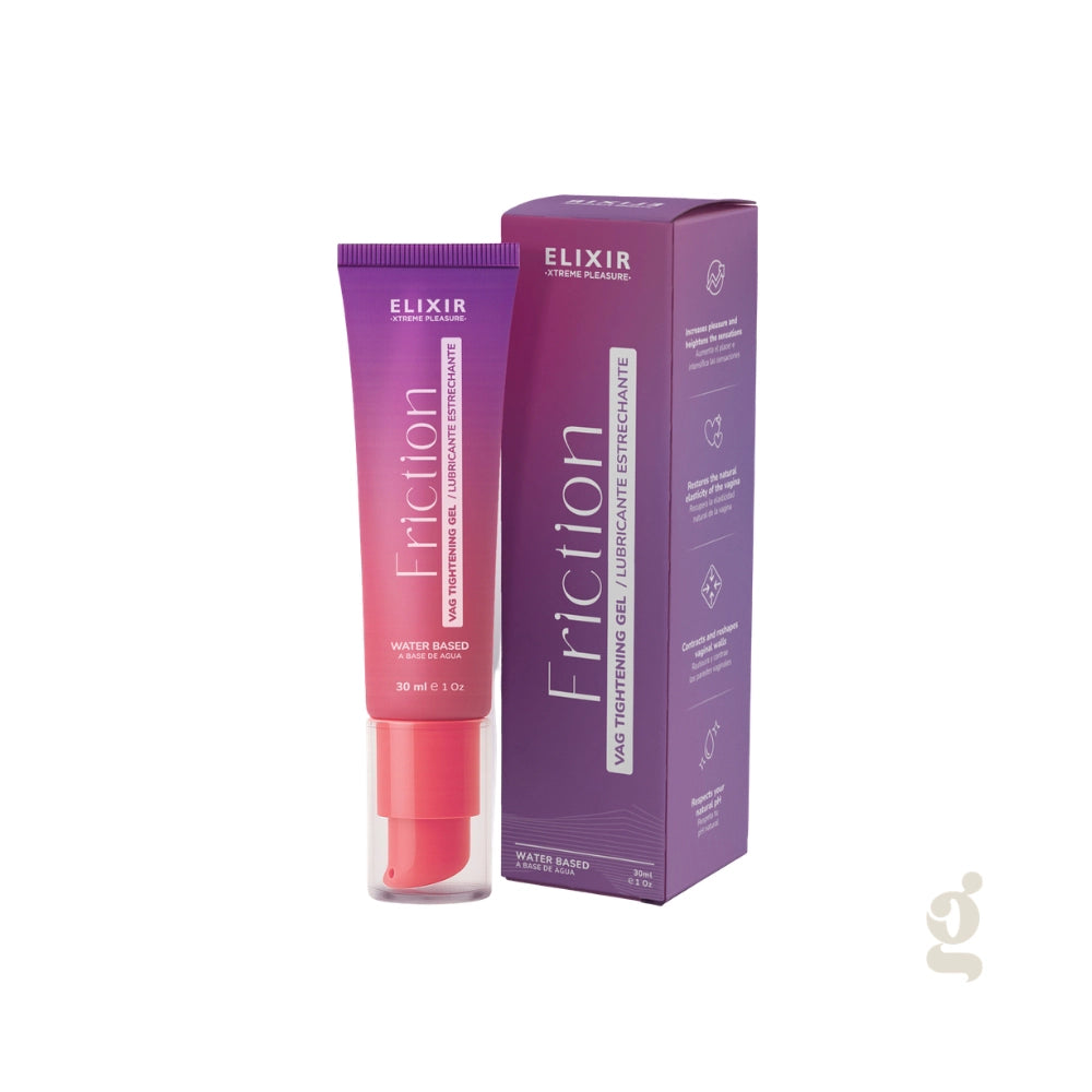 Presentación técnica del tubo dosificador de 30ml del gel reafirmante Friction.
