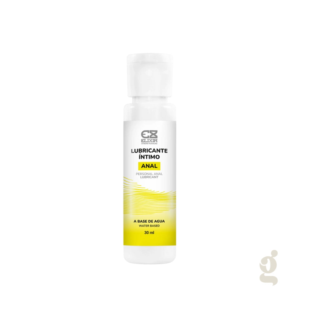 Vista frontal del envase del lubricante íntimo a base de agua Elixir para catálogo Gimo.