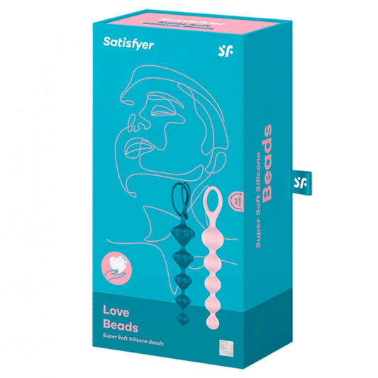 Empaque oficial del Set de Esferas de Exploración Love Beads de Satisfyer en Gimo.